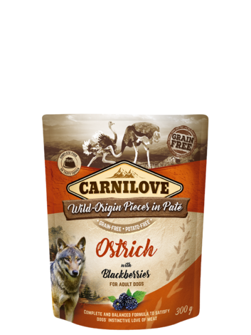 Carnilove Dog Pouch Paté Ostrich with Blackberries 300g - 1