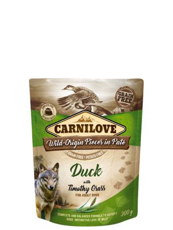 Carnilove Dog Pouch Paté Duck with Timothy Grass 300g - 1