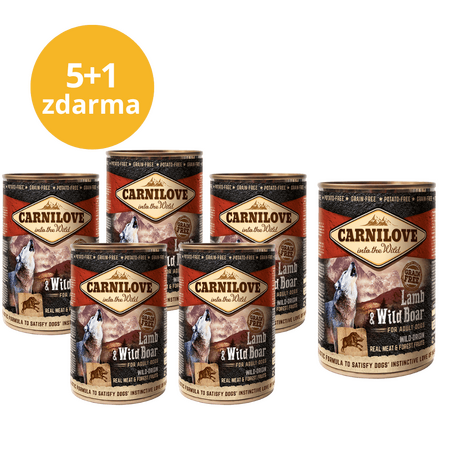 5+1 ZDARMA Carnilove Wild Meat Lamb & Wild Boar 400g - 1