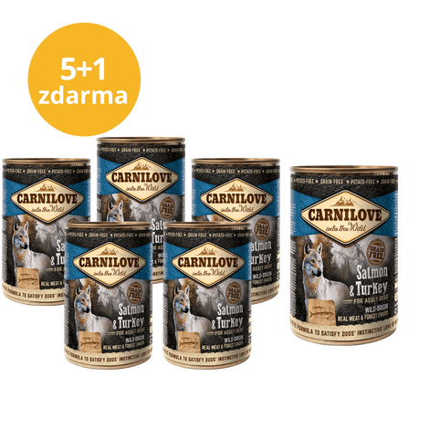 5+1 ZDARMA Carnilove Wild Meat Salmon & Turkey 400g - 1