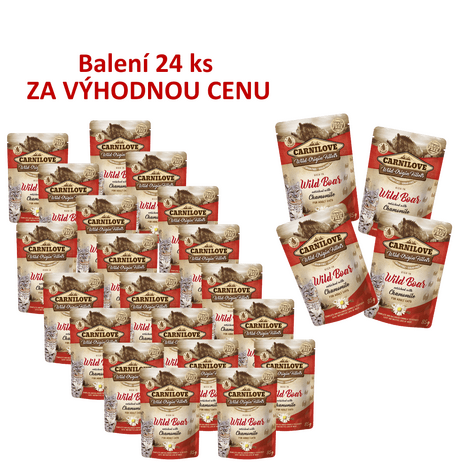 24 x Carnilove Cat Pouch Rich in Wild Boar Enriched with Chamomile  85g ZA VÝHODNOU CENU - 1