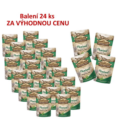 24 x Carnilove Cat Pouch Rich in Pheasant Enriched with Raspberry Leaves  85 g ZA VÝHODNOU CENU - 1