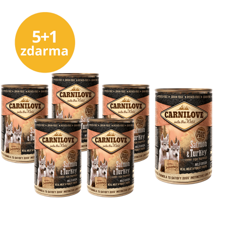 5+1 ZDARMA Carnilove Wild Meat Salmon & Turkey for Puppies 400g - 1